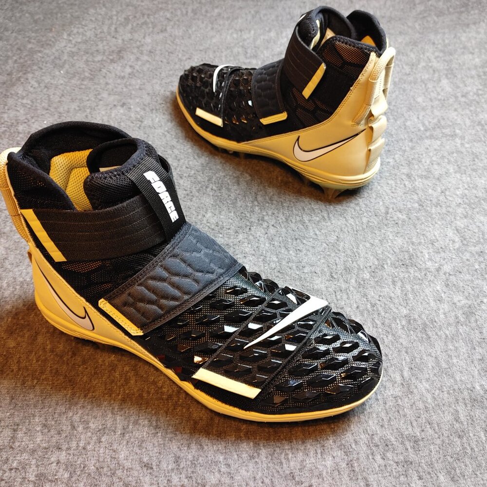 Nike Force Savage Elite 2 TD Black Gold Cleats Men’s Size 14 BV3962-011 Football